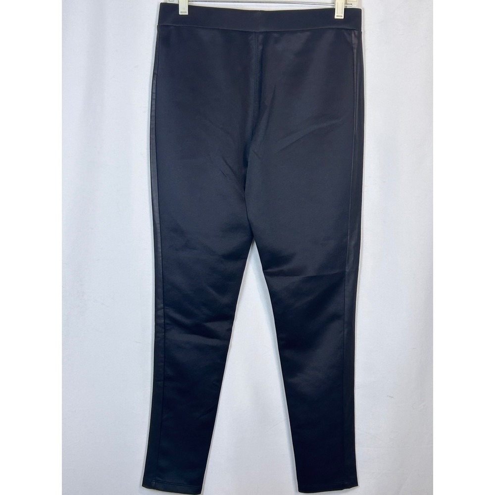 Kardashian Kollection Black Faux Leather Side Stripe Ponte Leggings Womens Large - Picture 7 of 9